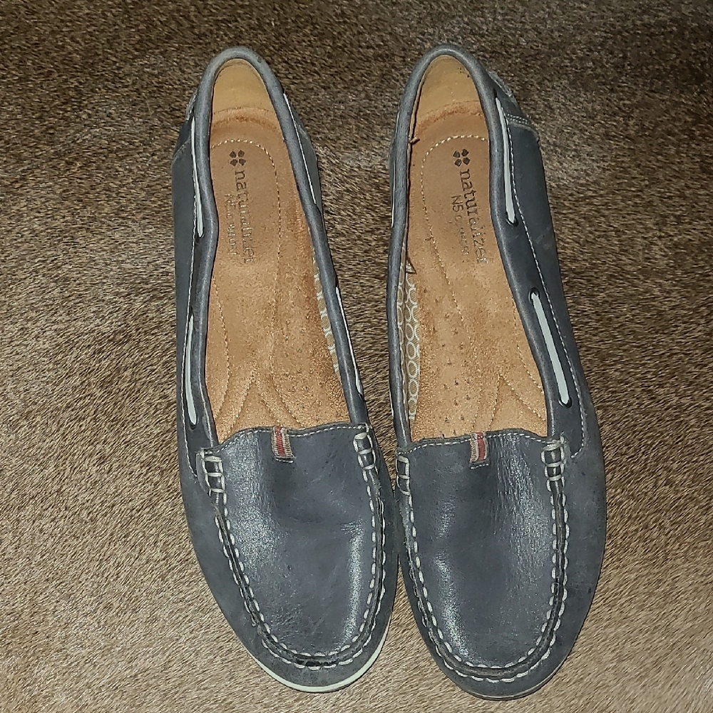 Nautica Gray Leather Loafers